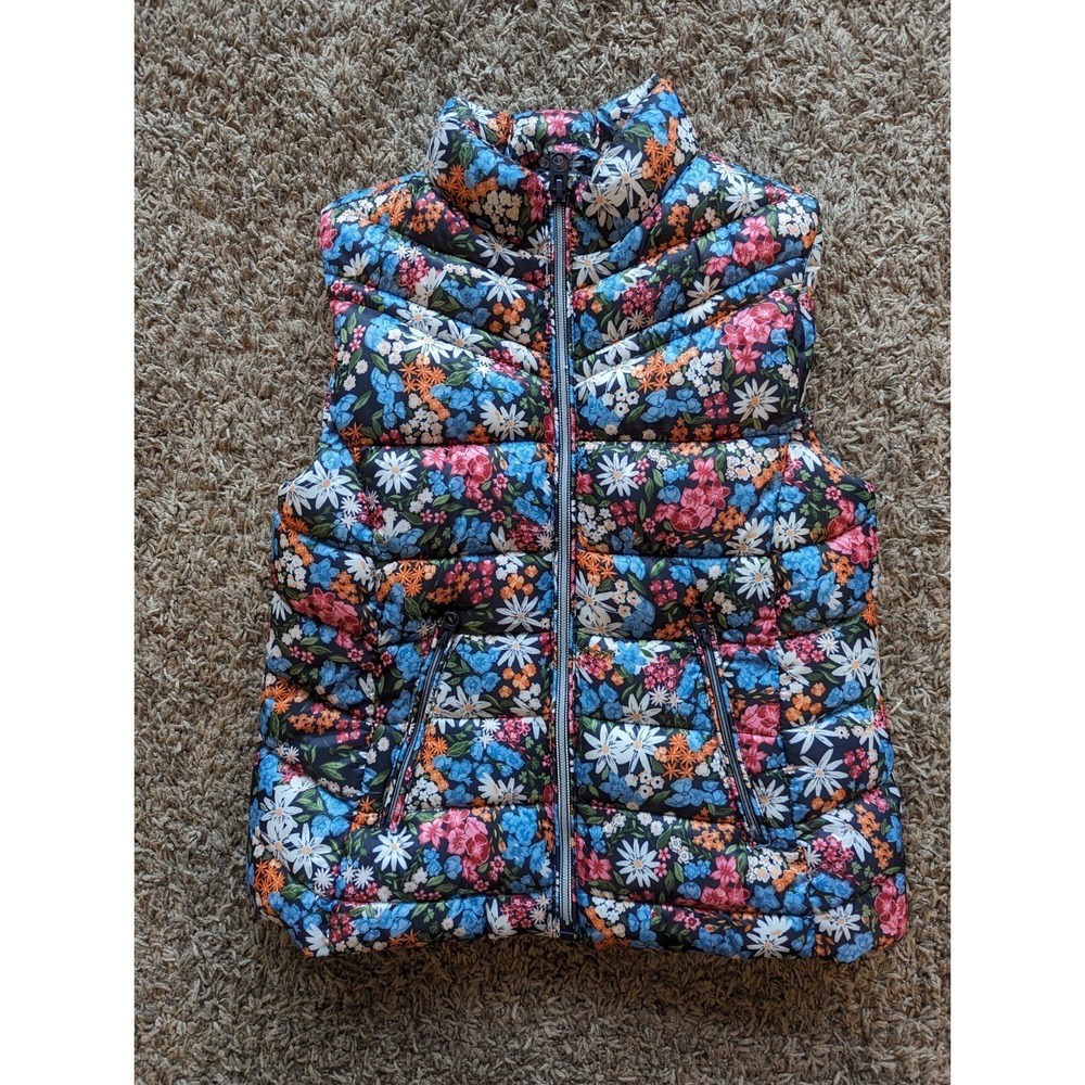BEAUTIFUL Zara Girls floral Puffer Quilted Vest size 8-9 130 Flowers